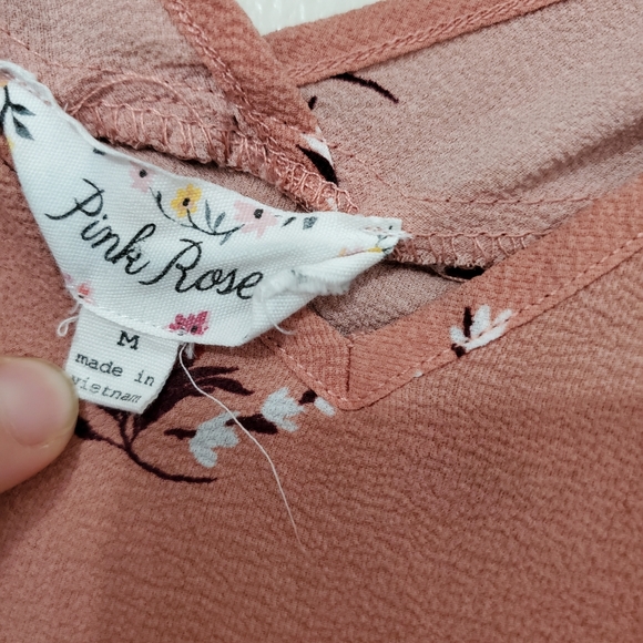 🌻 Pink Rose | Floral Blouse Top - Picture 2 of 3